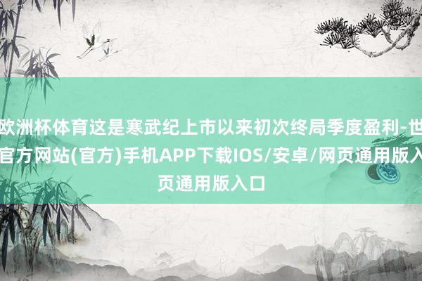 欧洲杯体育这是寒武纪上市以来初次终局季度盈利-世博官方网站(官方)手机APP下载IOS/安卓/网页通用版入口